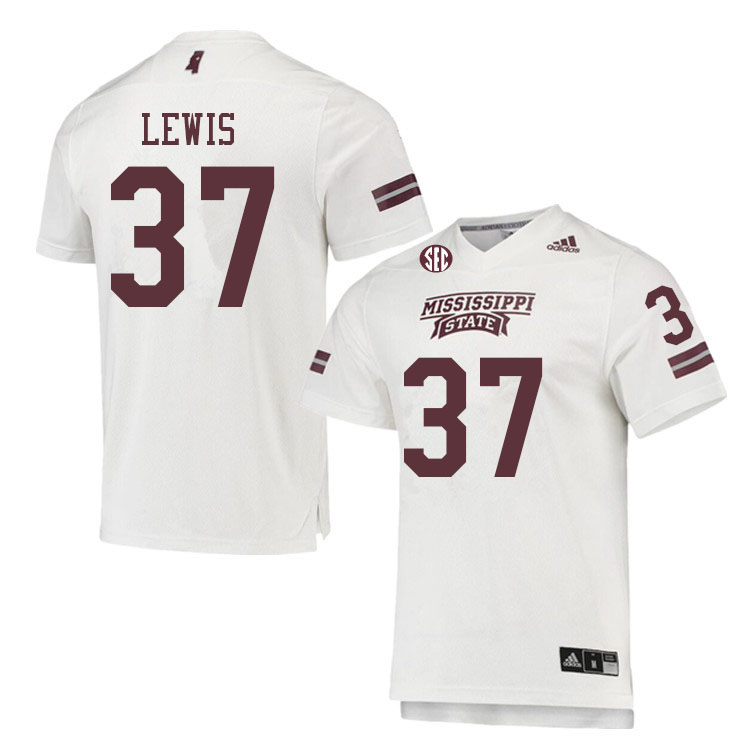 Men #37 John Lewis Mississippi State Bulldogs College Football Jerseys Sale-White